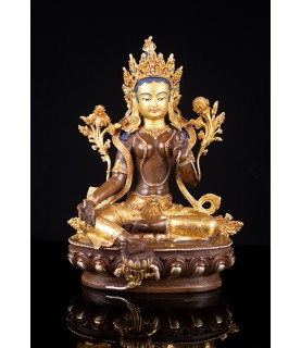 Green Tara Half Gold Gilded...